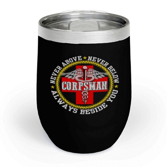 Corpsman Devil Doc Corpsman US Army Chill Wine Tumblers