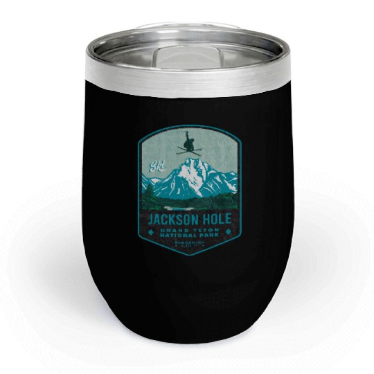 Jackson Hole Ski Badge Chill Wine Tumblers