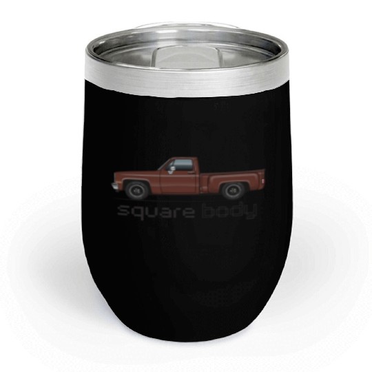 Square Body Dark Brown Chill Wine Tumblers