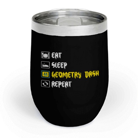 Eat sleep geometry dash repeat retro Jumper Repeat Chill Wine Tumblers
