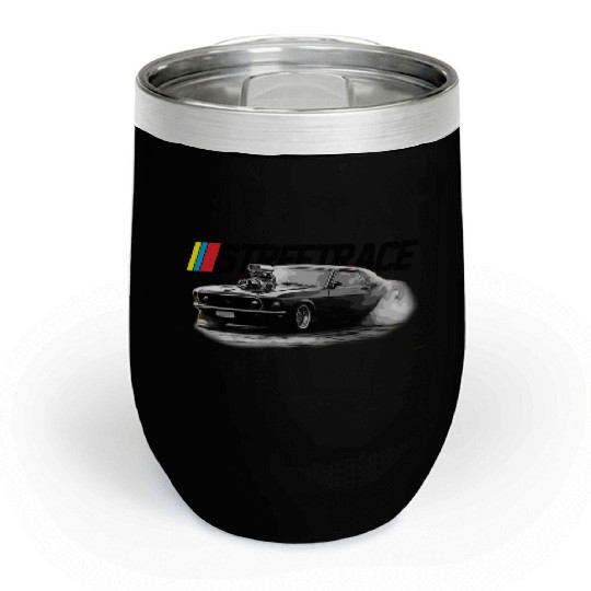 STREET RACE Muscle Car Supercharger Turbo Burnout Chill Wine Tumblers