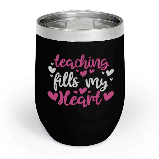 His and Her Valentine Gift Teacher Teaching Fills Chill Wine Tumblers