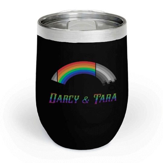 Heartstopper Rainbow Darcy and Tara LBGTQIA+ Chill Wine Tumblers