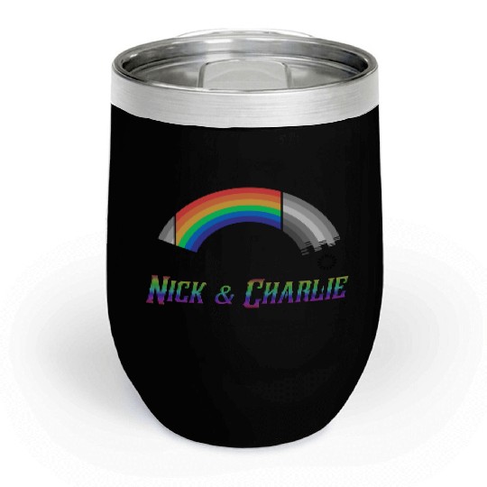 Heartstopper Rainbow LBGTQIA+ Nick and Charlie Chill Wine Tumblers