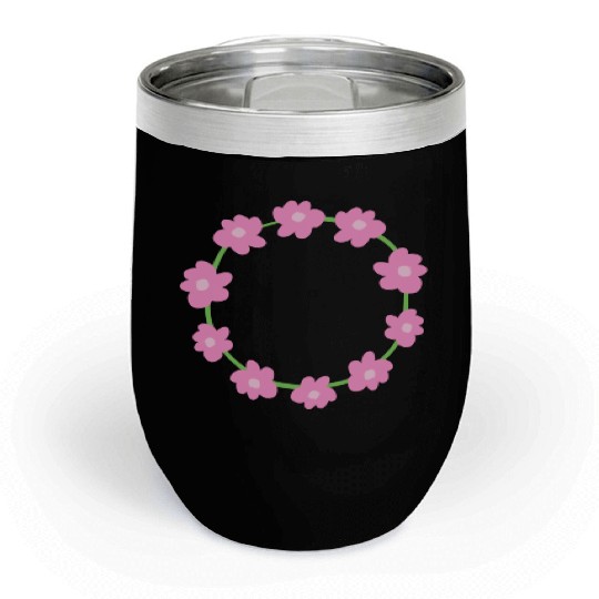 circle symbol shape flowers pink nature Chill Wine Tumblers