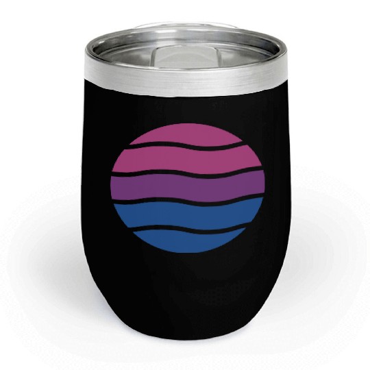 Bisexual Pride Colors LGBT Allly Support Funny Chill Wine Tumblers
