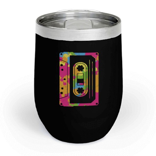 Colorful Retro Cassette Tape Chill Wine Tumblers