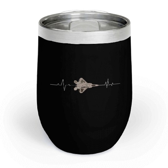 f22 raptor heart beat Chill Wine Tumblers