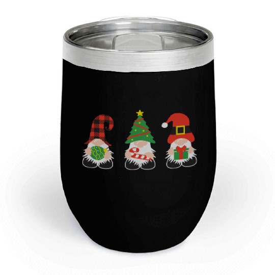 Christmas Gnomes with candy cane, gift Chill Wine Tumblers