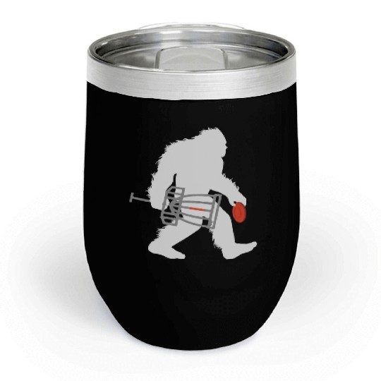 Bigfoot Disc Golf Cryptid Sasquatch Disc Golfer Chill Wine Tumblers