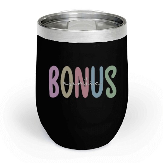 Proud Bonus Auntie Step Aunt Appreciation Gifts Chill Wine Tumblers