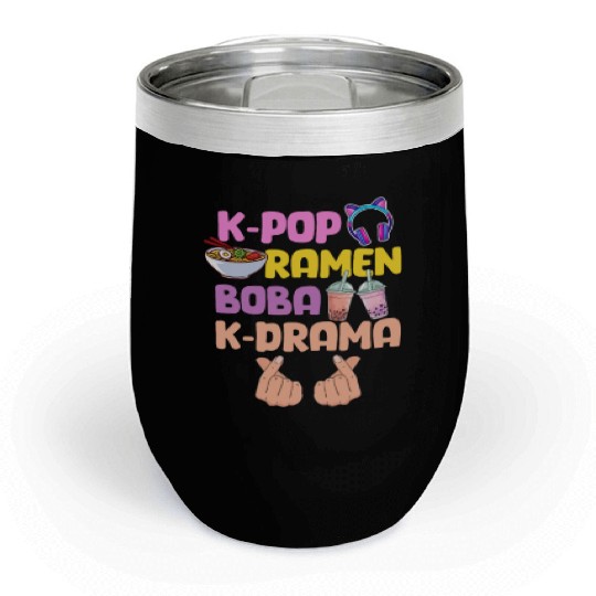 K-Pop Ramen Boba K-Drama Chill Wine Tumblers