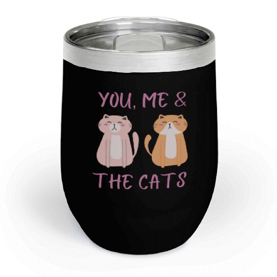 ask me about my cat funny cat Chill Wine Tumblers