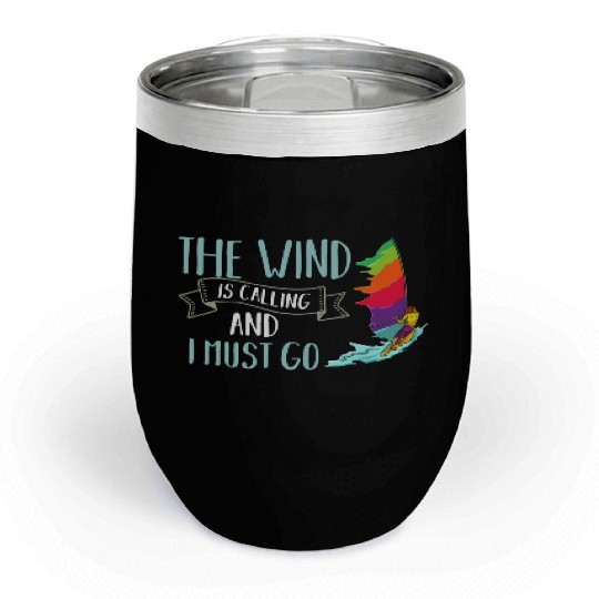 Windsurfing Board Sail Paddle Windsurfer Chill Wine Tumblers