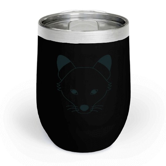 long wolf face Chill Wine Tumblers