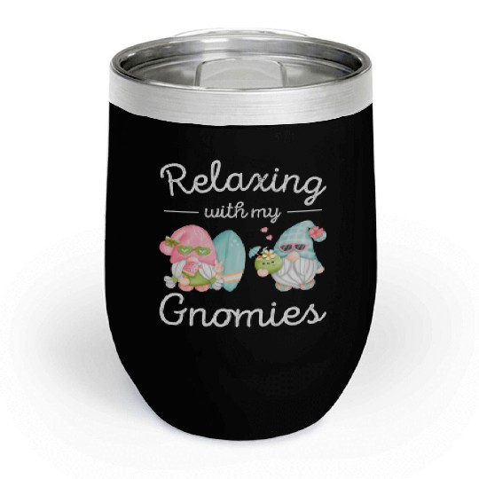 Relaxing Gnomes Surfing Vacation Gnome Lover Chill Wine Tumblers
