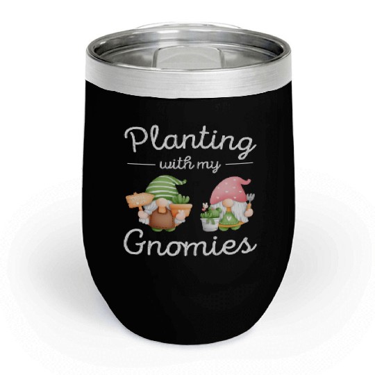Cute Gnomes Succulent Women Cactus Gnome Chill Wine Tumblers