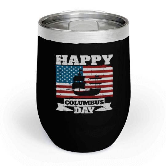 Columbus Day Italian Pride Chill Wine Tumblers