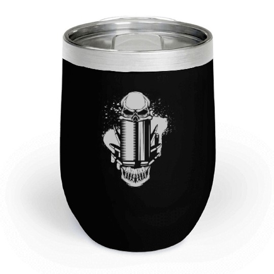 Bullets and Skull Roses Aesthetic Dripping Pattern Chill Wine Tumblers