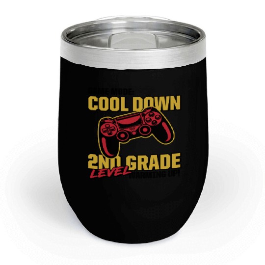 Kids Back to School Gamer Mode 2nd Grade Level Chill Wine Tumblers