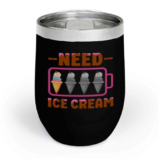 Ice Cream Battery Cone Need Ice Chill Wine Tumblers