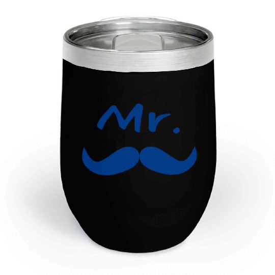 Mr & Mrs. Mustache Lips Matching Couple Chill Wine Tumblers