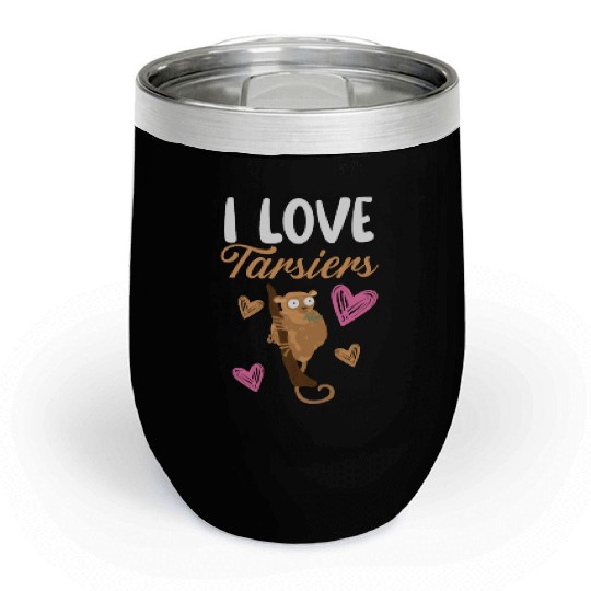 I Love Tarsiers Big Eyes Forest Animal Lover Chill Wine Tumblers