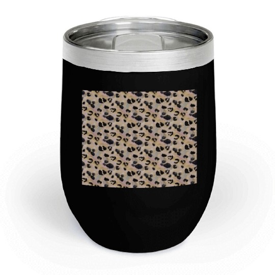 Pretty Leopard Animal Print Pattern Chill Wine Tumblers
