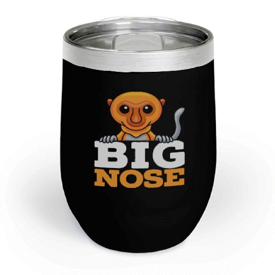 Big Nose Proboscis Monkey Ape Wildlife Zookeeper Chill Wine Tumblers