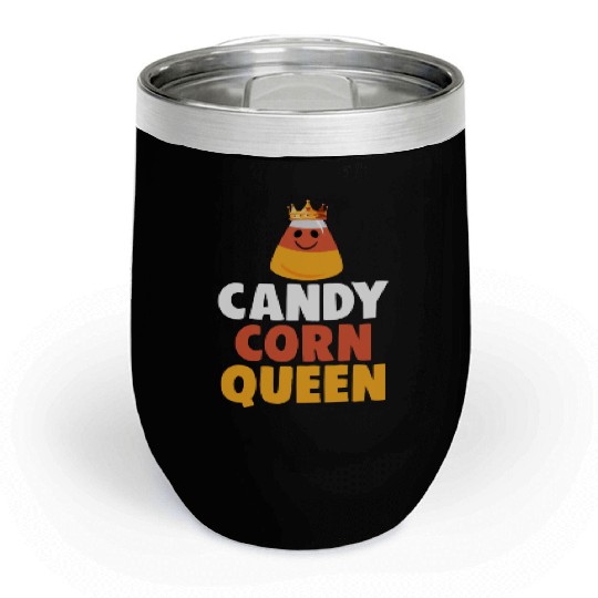 Candy Corn Queen Halloween Trick Or Treat Chill Wine Tumblers