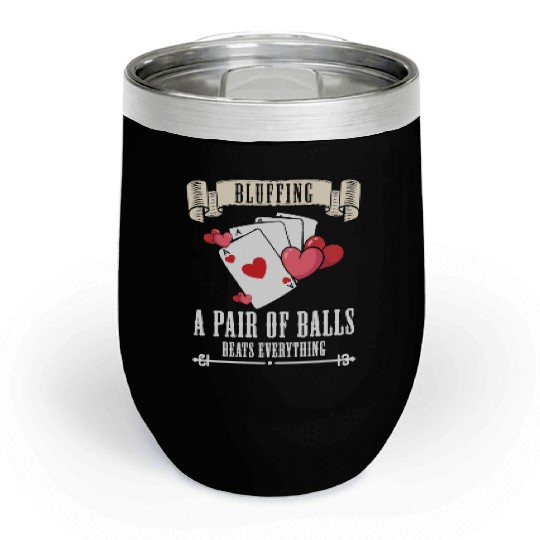 Card Game Blackjack All In Chill Wine Tumblers