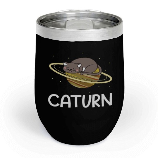 Caturn Cat Owner Saturn Astronomer Astronomy Chill Wine Tumblers