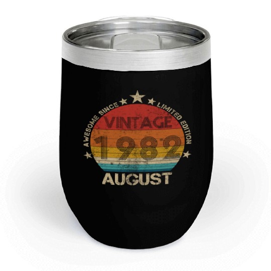 40th Birthday Gifts Awesome Since August 1982 40 Chill Wine Tumblers
