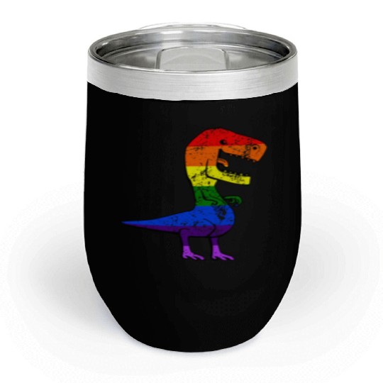LGBT Gay Lesbian Pride Flag Funny Cat Pride Month Chill Wine Tumblers