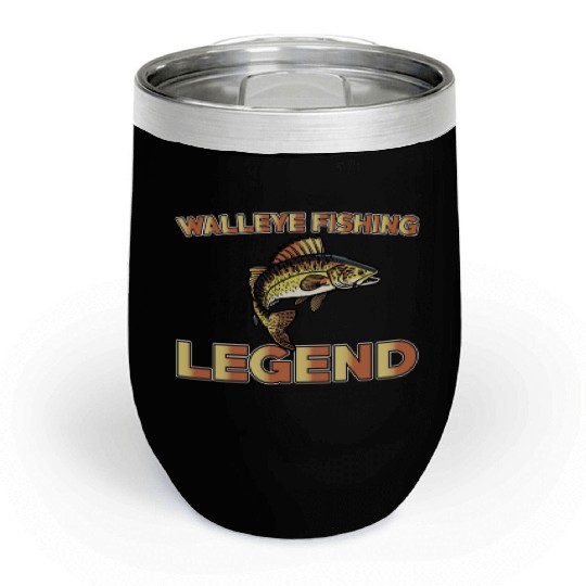 Great Walleye Fishing Legend Chill Wine Tumblers