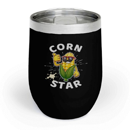 Funny Corn Star Sunglasses Mustache big Postal Service Chill Wine Tumblers