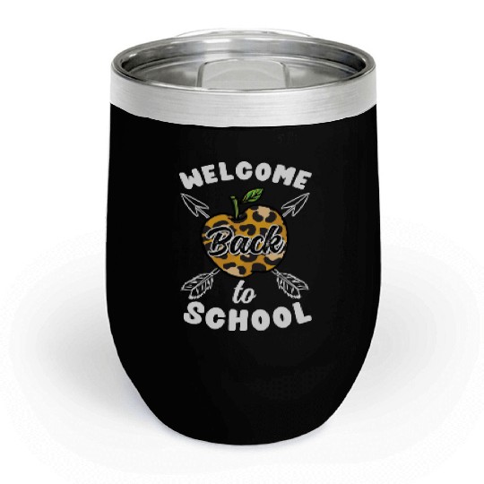 Welcome Back To School Leopard Print Chill Wine Tumblers