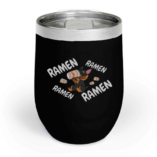 Doberman Instant Ramen Noodles Chill Wine Tumblers