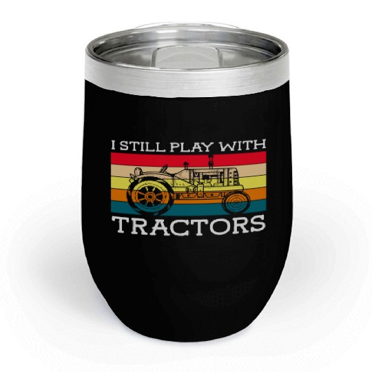 Tractor Farmer Hero Rural Youth Chill Wine Tumblers