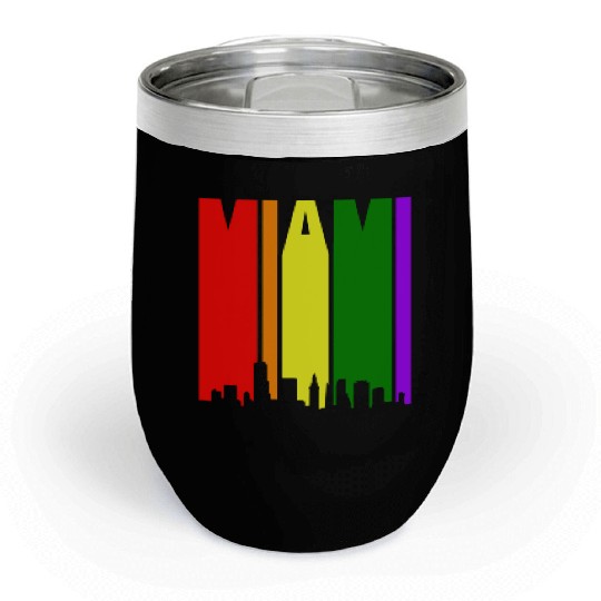 Miami Gay Pride Rainbow Chill Wine Tumblers