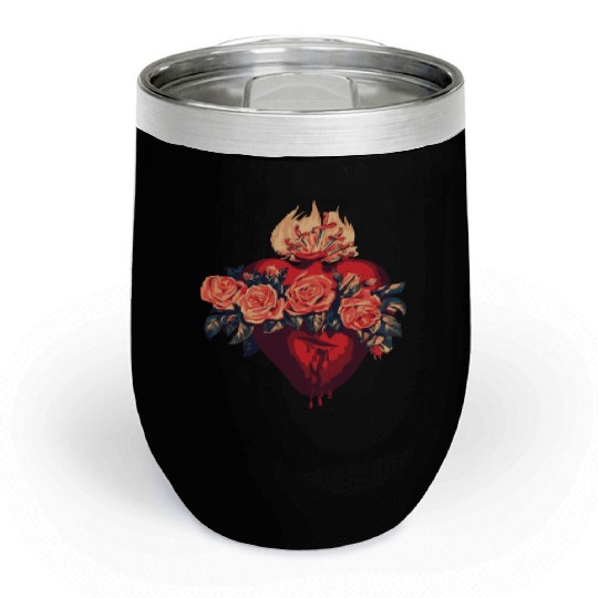 Immaculate Heart Of Mary Vintage Blessed Catholic Chill Wine Tumblers