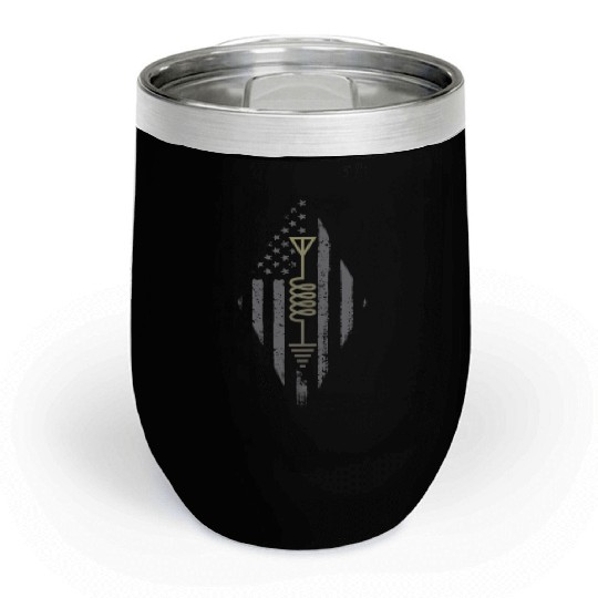 Ham Radio Operator US Flag Art Chill Wine Tumblers