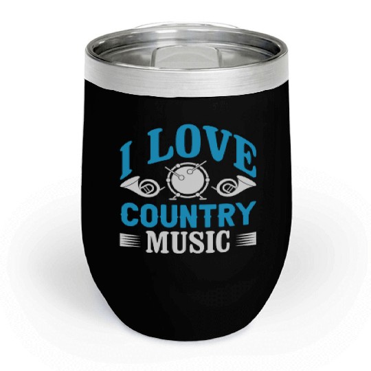 I love Country Music Chill Wine Tumblers