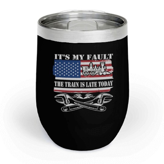 Train Mechanic Chill Wine Tumblers