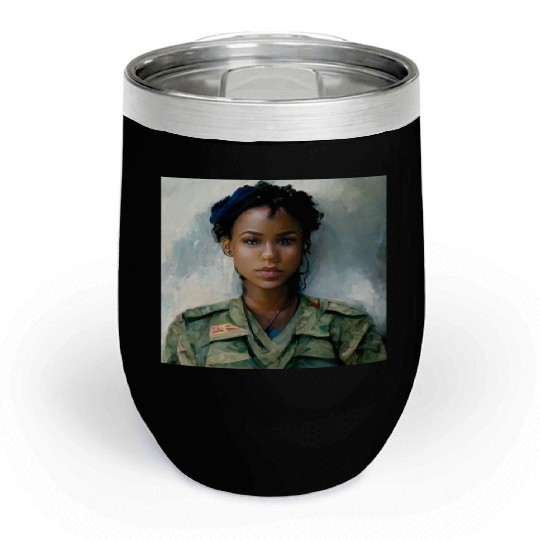 Beautiful US army combat medic painting Chill Wine Tumblers