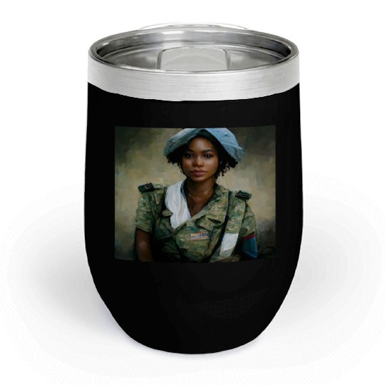 Beautiful US army combat medic painting Chill Wine Tumblers