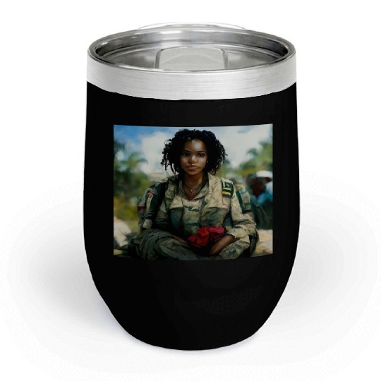 Beautiful US army combat medic painting Chill Wine Tumblers