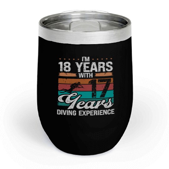 35 Birthday Idea Scuba Diving 35 Year Old Diver Chill Wine Tumblers