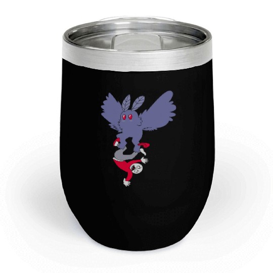 Mothman Abducting Human Goth Cryptid Funny Mothman Chill Wine Tumblers