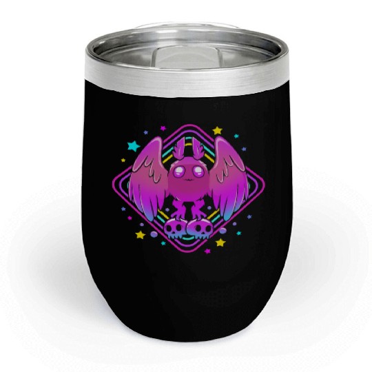 Pastel Goth Skull Aesthetic Gothic Cute Mothman Chill Wine Tumblers